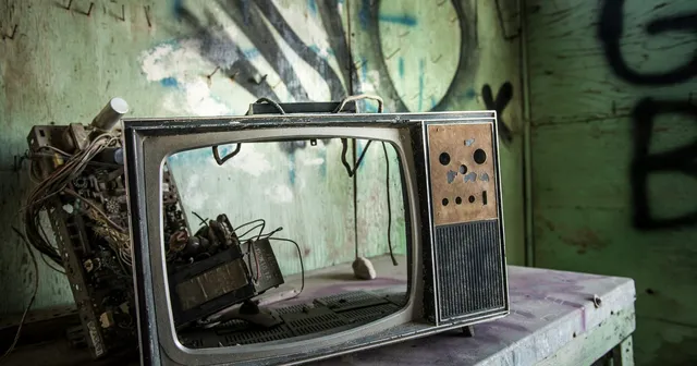 Old broken television representing outdated infrastructure nobody maintains, illustrating the hidden ROI of IOmergent cloud security hygiene.