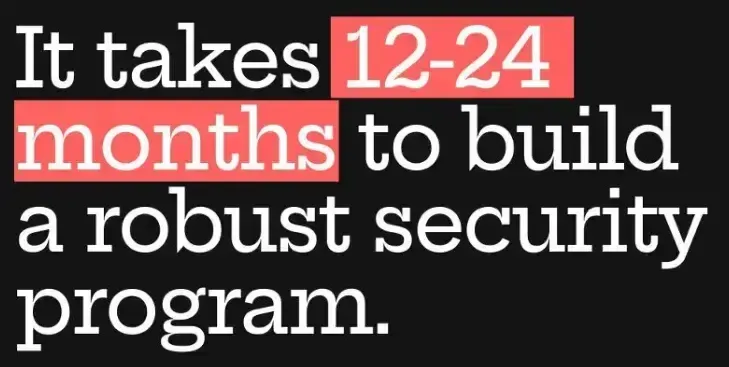 It takes 12–24 months to build a robust security program featured image
